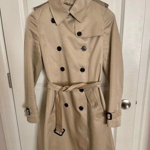 Burberry Brit Long Sleeves Trench Coat Jacket Beige Double Breasted US2/36